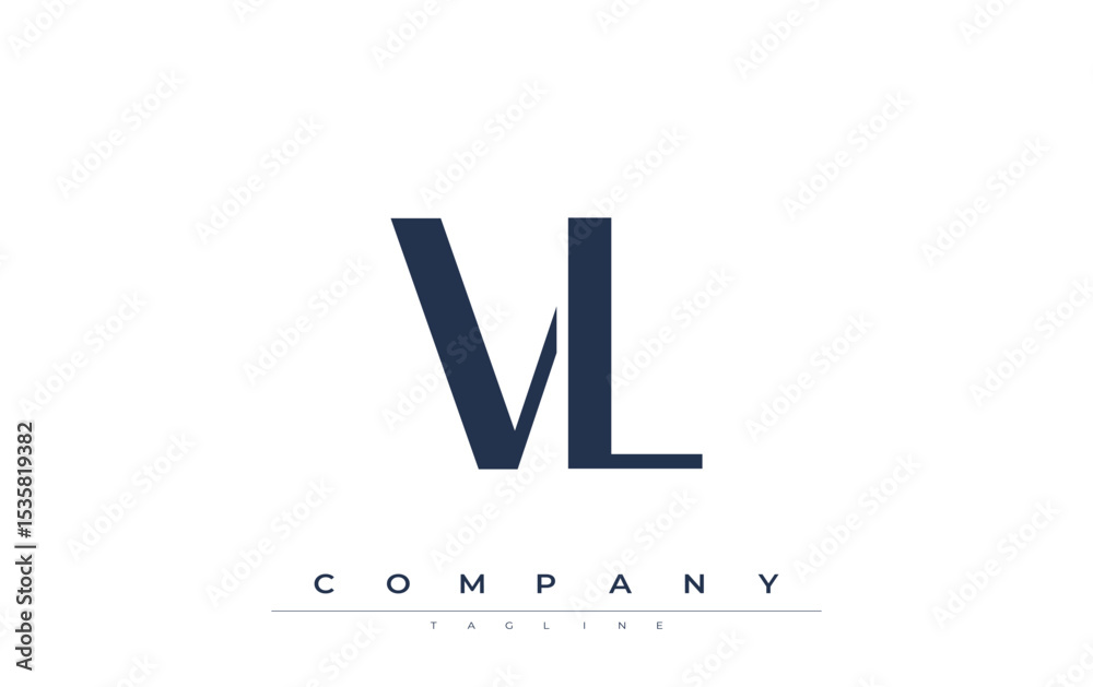 Fototapete vl modern initials logo design. branding logo with stylized initials showcasing bold design and mode