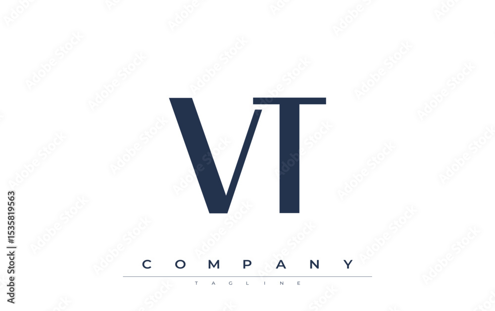 Fototapete vt modern initials logo design. branding logo with stylized initials showcasing bold design and mode