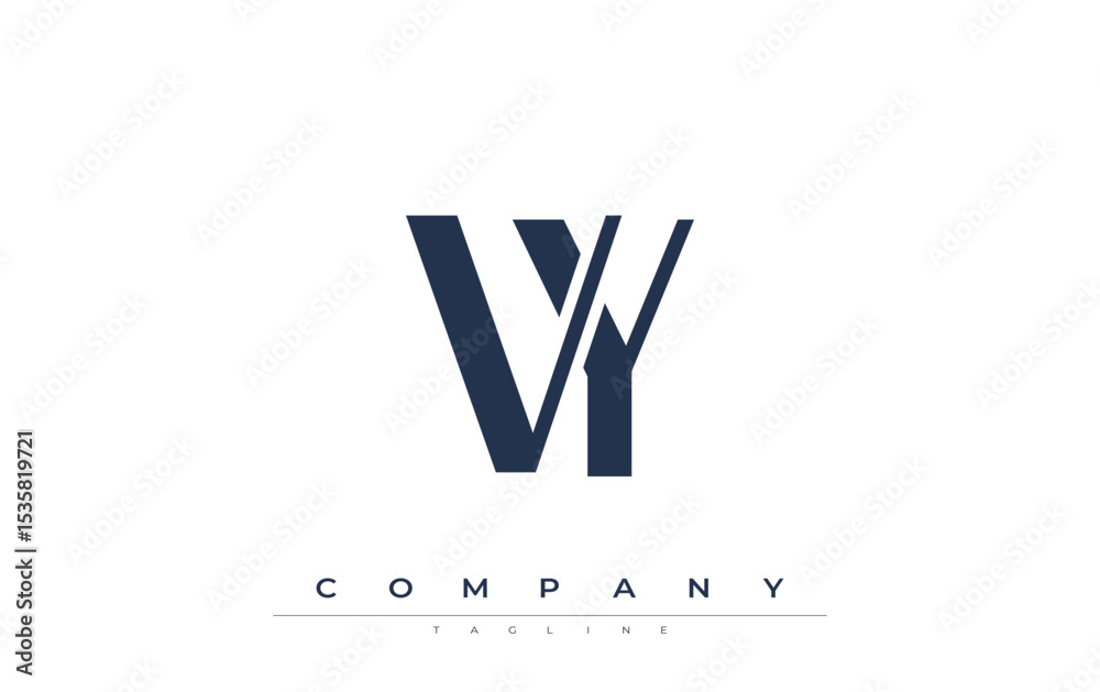 Fototapete vy modern initials logo design. branding logo with stylized initials showcasing bold design and mode
