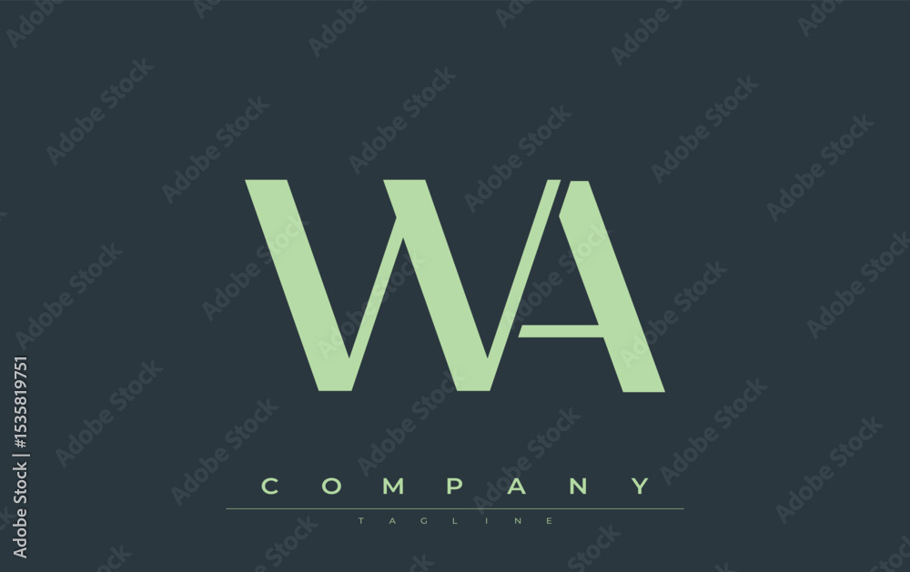 Fototapete wa modern initials logo design. branding logo with stylized initials showcasing bold design and mode
