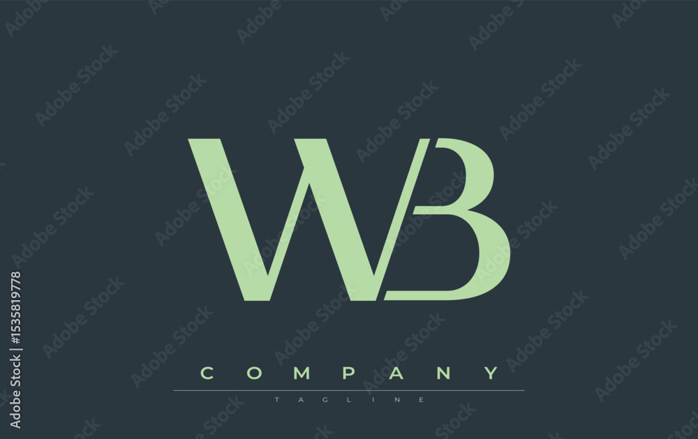 Fototapete wb modern initials logo design. branding logo with stylized initials showcasing bold design and mode