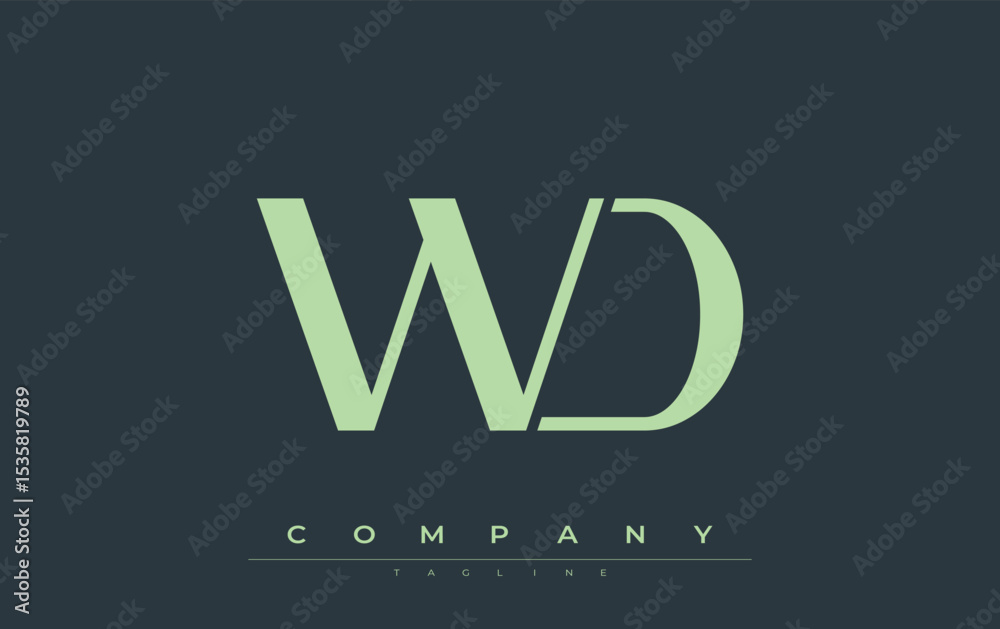 Fototapete wd modern initials logo design. branding logo with stylized initials showcasing bold design and mode