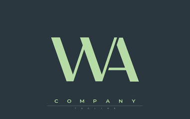 WA Modern Initials Logo Design. Branding logo with stylized initials showcasing bold design and modern aesthetic. Ideal for professional business branding or creative projects focusing on minimalistic