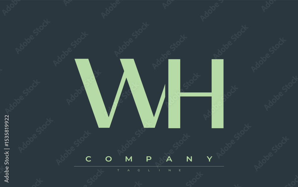 Fototapete wh modern initials logo design. branding logo with stylized initials showcasing bold design and mode