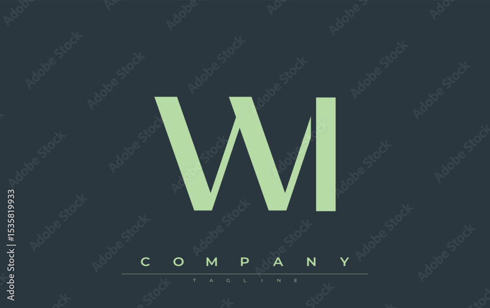 Fototapete wi modern initials logo design. branding logo with stylized initials showcasing bold design and mode