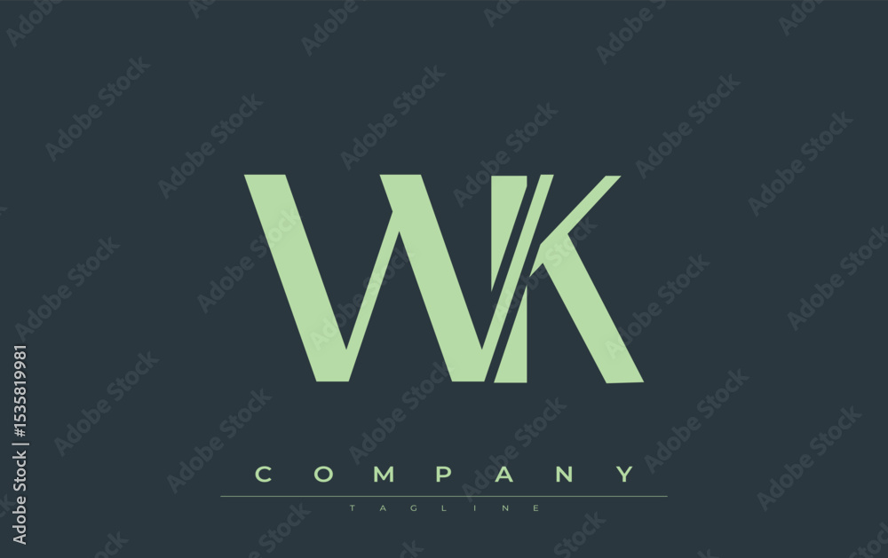 Fototapete wk modern initials logo design. branding logo with stylized initials showcasing bold design and mode