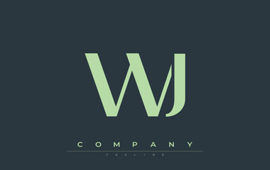 WJ Modern Initials Logo Design. Branding logo with stylized initials showcasing bold design and modern aesthetic. Ideal for professional business branding or creative projects focusing on minimalistic