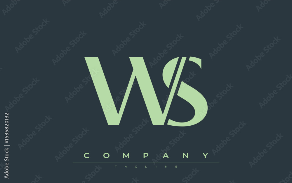 Fototapete ws modern initials logo design. branding logo with stylized initials showcasing bold design and mode