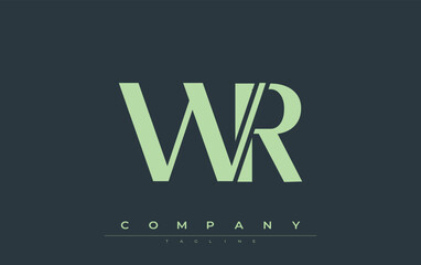 WR Modern Initials Logo Design. Branding logo with stylized initials showcasing bold design and modern aesthetic. Ideal for professional business branding or creative projects focusing on minimalistic