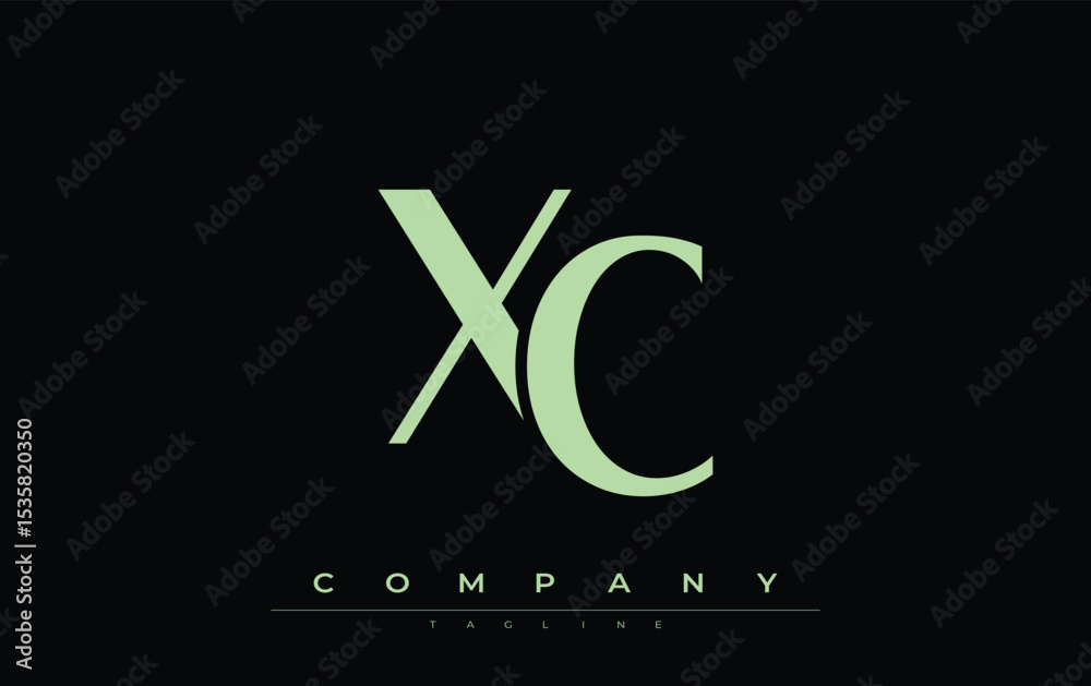 Fototapete xc modern initials logo design. branding logo with stylized initials showcasing bold design and mode