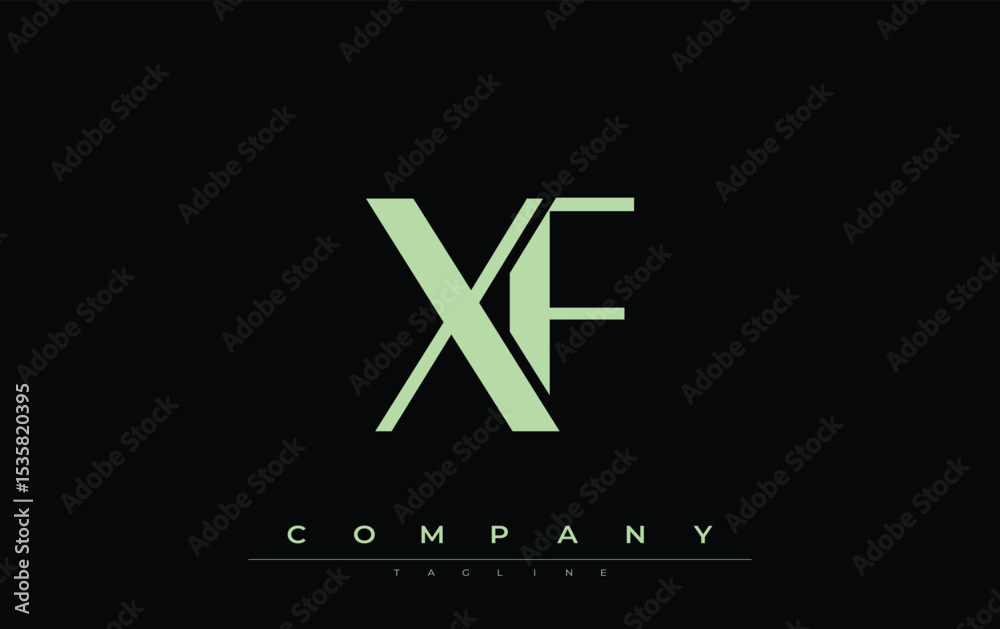 Fototapete xf modern initials logo design. branding logo with stylized initials showcasing bold design and mode