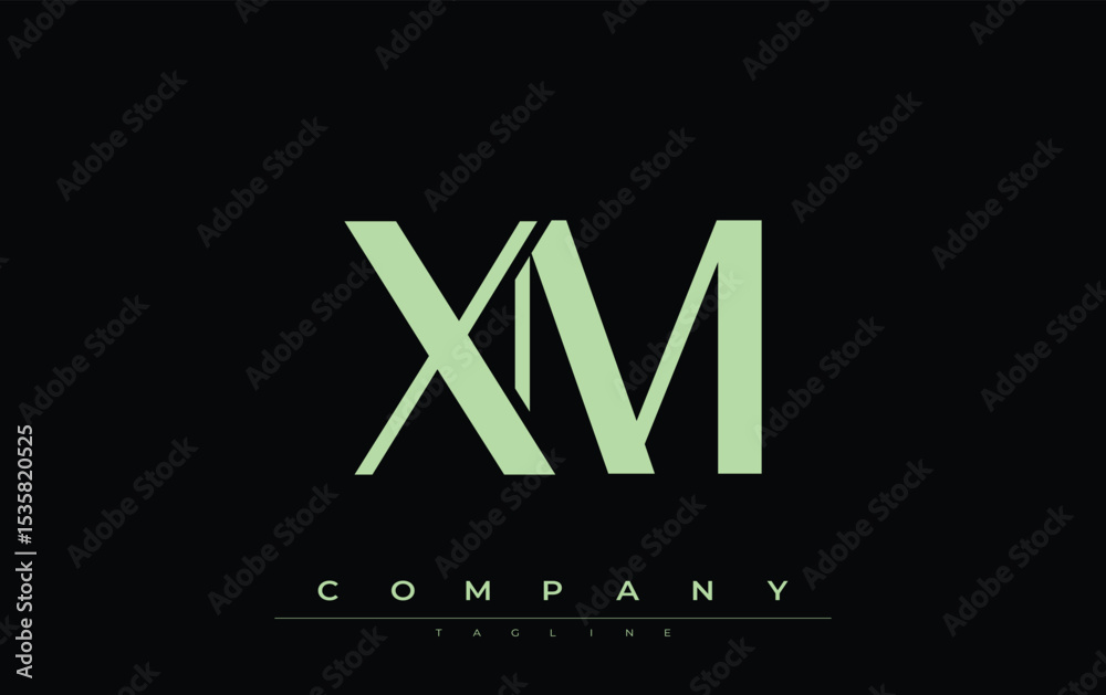 Fototapete xm modern initials logo design. branding logo with stylized initials showcasing bold design and mode