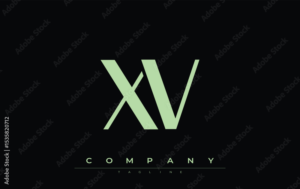 Fototapete xv modern initials logo design. branding logo with stylized initials showcasing bold design and mode