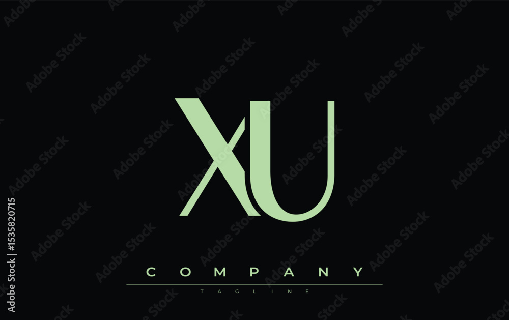 Fototapete xu modern initials logo design. branding logo with stylized initials showcasing bold design and mode