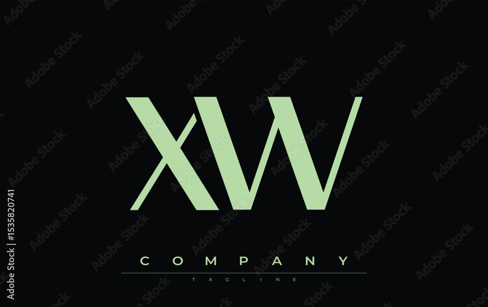 Fototapete xw modern initials logo design. branding logo with stylized initials showcasing bold design and mode