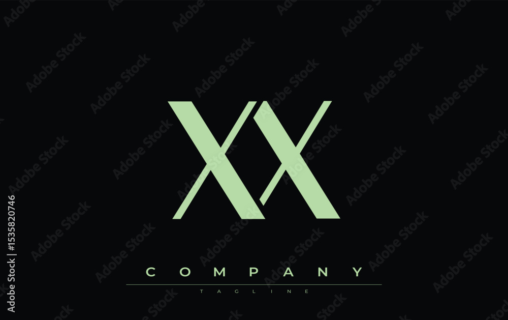 Fototapete xx modern initials logo design. branding logo with stylized initials showcasing bold design and mode