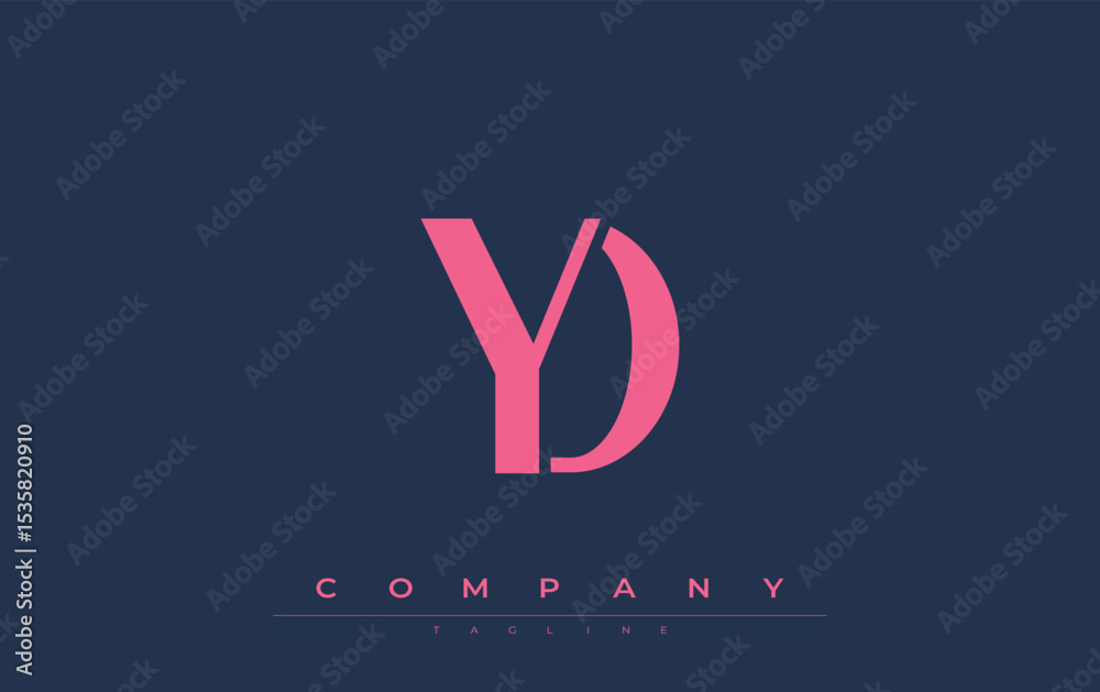 Fototapete yd modern initials logo design. branding logo with stylized initials showcasing bold design and mode