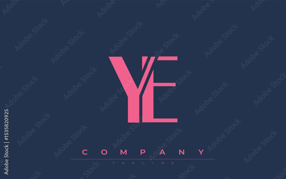 Fototapete ye modern initials logo design. branding logo with stylized initials showcasing bold design and mode