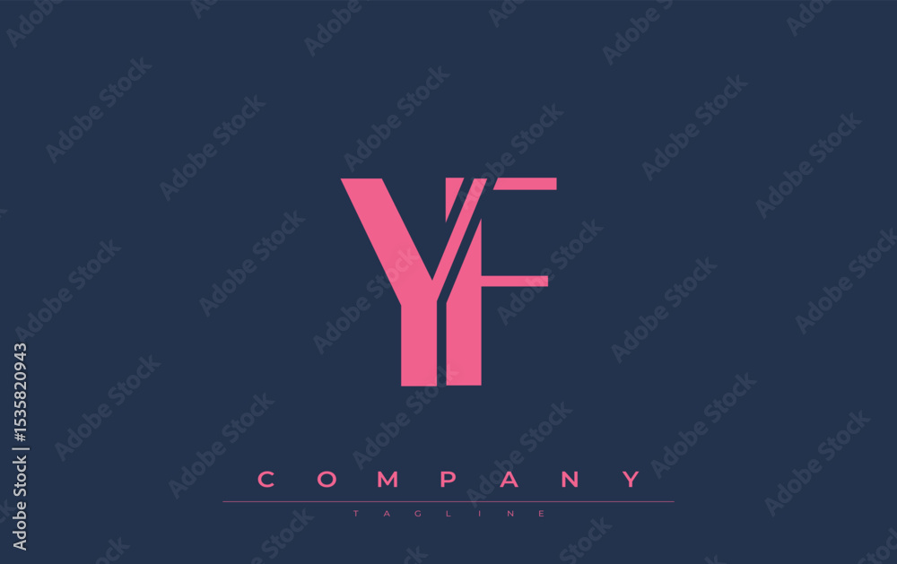 Fototapete YF Modern Initials Logo Design. Branding logo with stylized initials showcasing bold design and modern aesthetic. Ideal for professional business branding or creative projects focusing on minimalistic