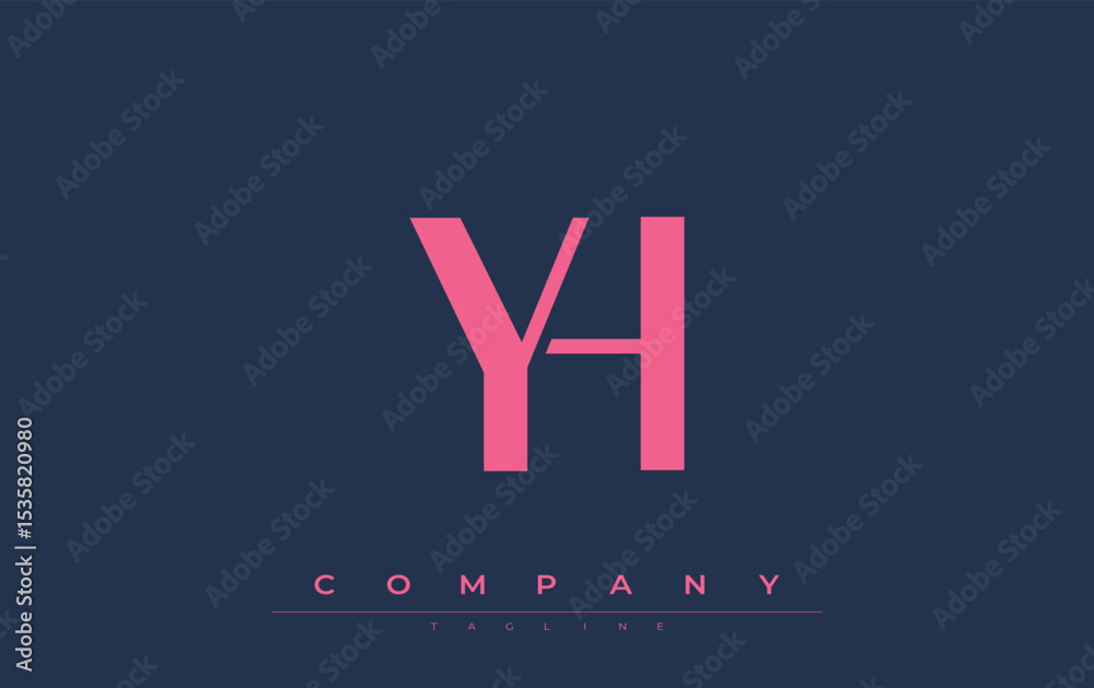 Fototapete yh modern initials logo design. branding logo with stylized initials showcasing bold design and mode