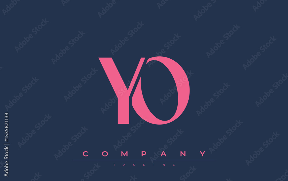 Fototapete yo modern initials logo design. branding logo with stylized initials showcasing bold design and mode