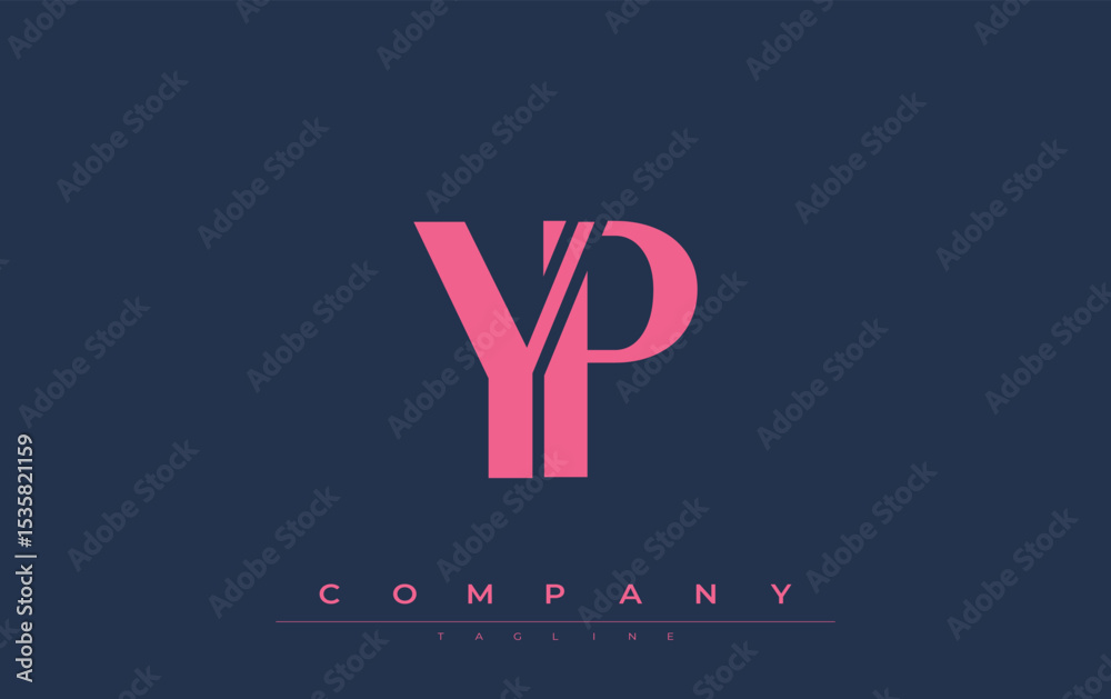 Fototapete yp modern initials logo design. branding logo with stylized initials showcasing bold design and mode