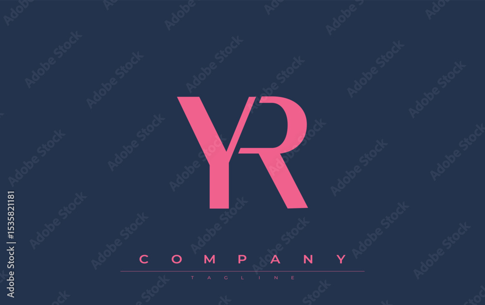 Fototapete yr modern initials logo design. branding logo with stylized initials showcasing bold design and mode