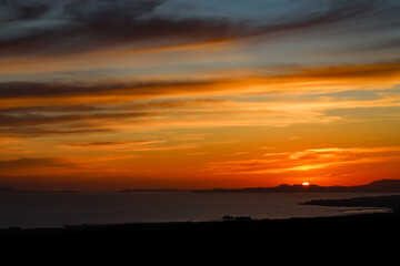 Beautiful sunset on the Castellamare coast.