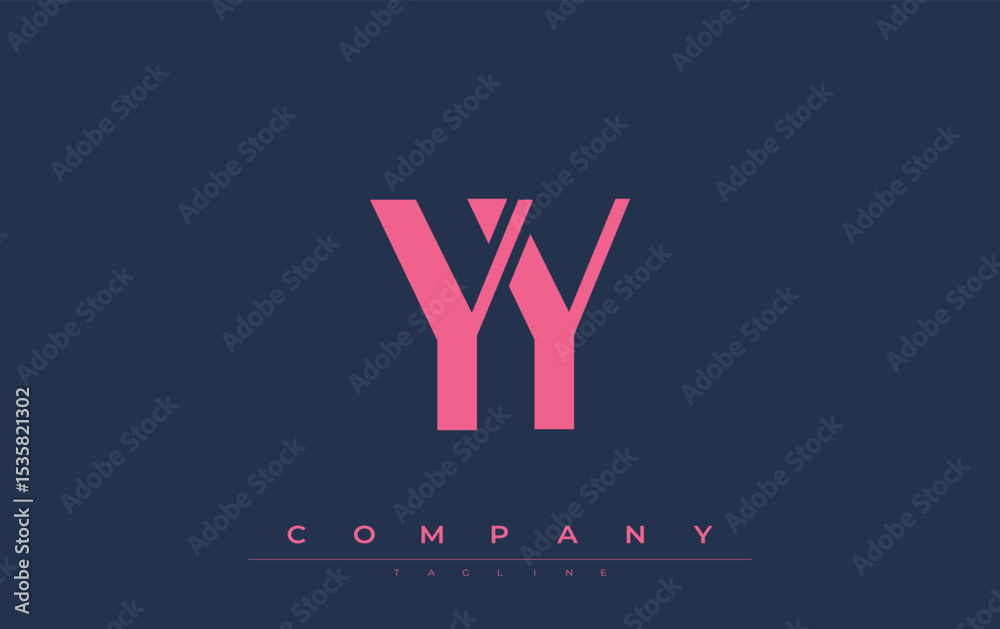 Fototapete yy modern initials logo design. branding logo with stylized initials showcasing bold design and mode