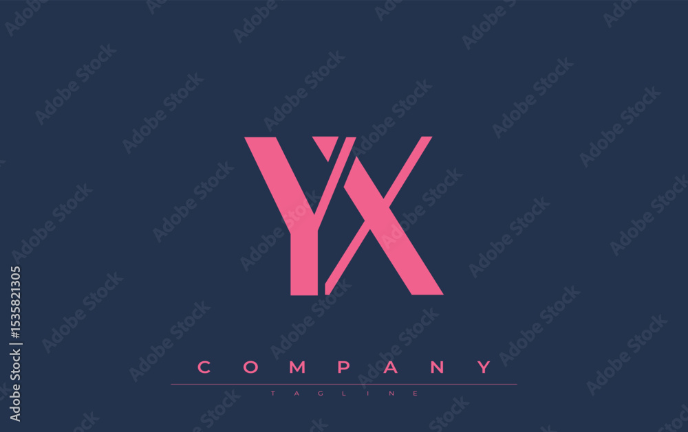 Fototapete yx modern initials logo design. branding logo with stylized initials showcasing bold design and mode