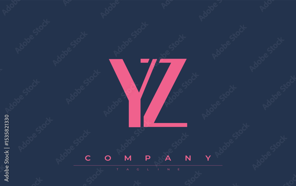 Fototapete yz modern initials logo design. branding logo with stylized initials showcasing bold design and mode
