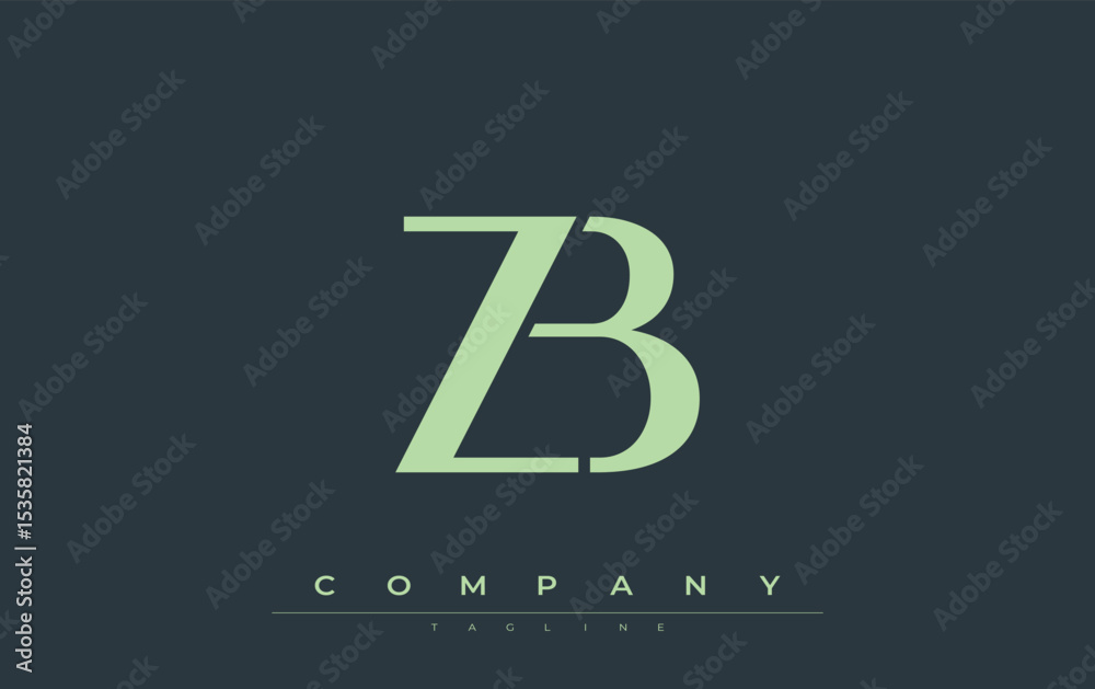 Fototapete zb modern initials logo design. branding logo with stylized initials showcasing bold design and mode