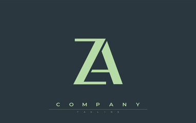 Fototapeta premium ZA Modern Initials Logo Design. Branding logo with stylized initials showcasing bold design and modern aesthetic. Ideal for professional business branding or creative projects focusing on minimalistic