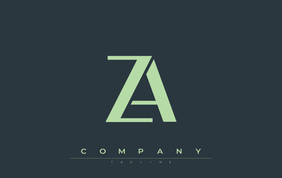 ZA Modern Initials Logo Design. Branding logo with stylized initials showcasing bold design and modern aesthetic. Ideal for professional business branding or creative projects focusing on minimalistic