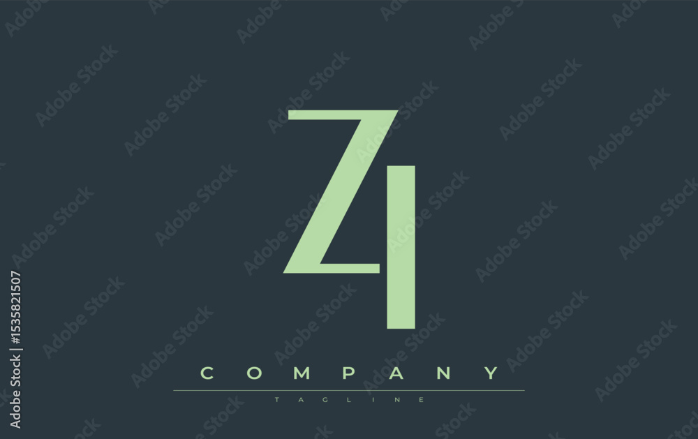 Fototapete zi modern initials logo design. branding logo with stylized initials showcasing bold design and mode
