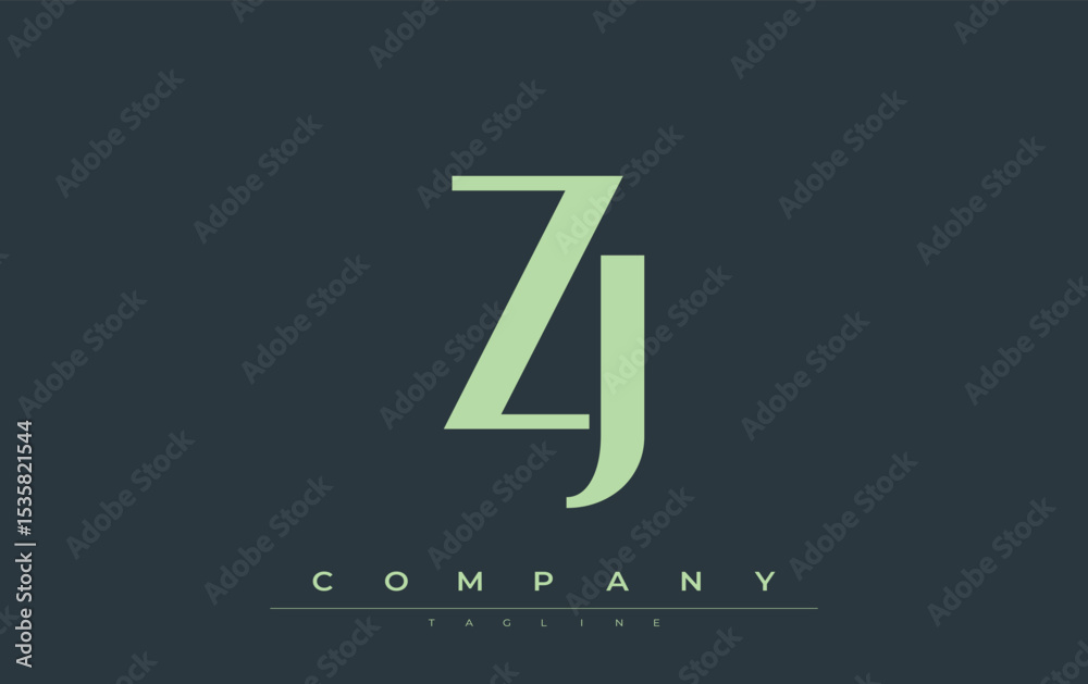Fototapete zj modern initials logo design. branding logo with stylized initials showcasing bold design and mode