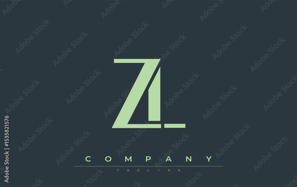 Fototapete zl modern initials logo design. branding logo with stylized initials showcasing bold design and mode