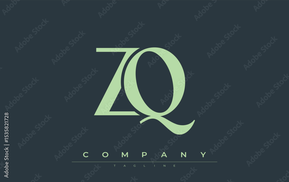 Fototapete zq modern initials logo design. branding logo with stylized initials showcasing bold design and mode
