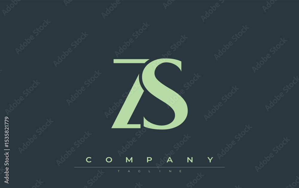Fototapete zs modern initials logo design. branding logo with stylized initials showcasing bold design and mode
