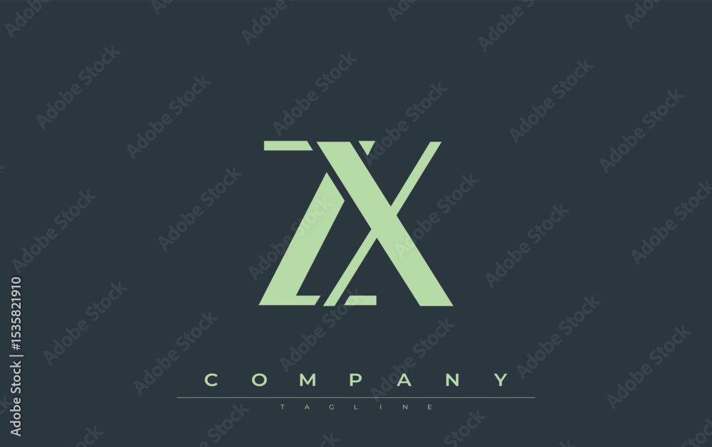 Fototapete zx modern initials logo design. branding logo with stylized initials showcasing bold design and mode