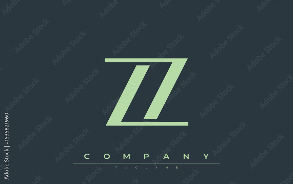 Fototapete zz modern initials logo design. branding logo with stylized initials showcasing bold design and mode