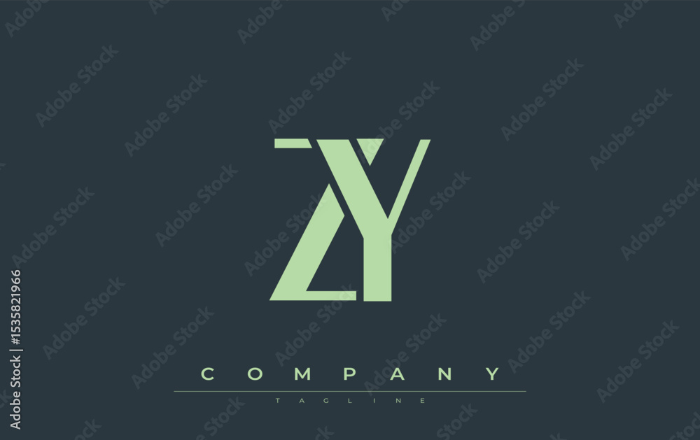 Fototapete zy modern initials logo design. branding logo with stylized initials showcasing bold design and mode