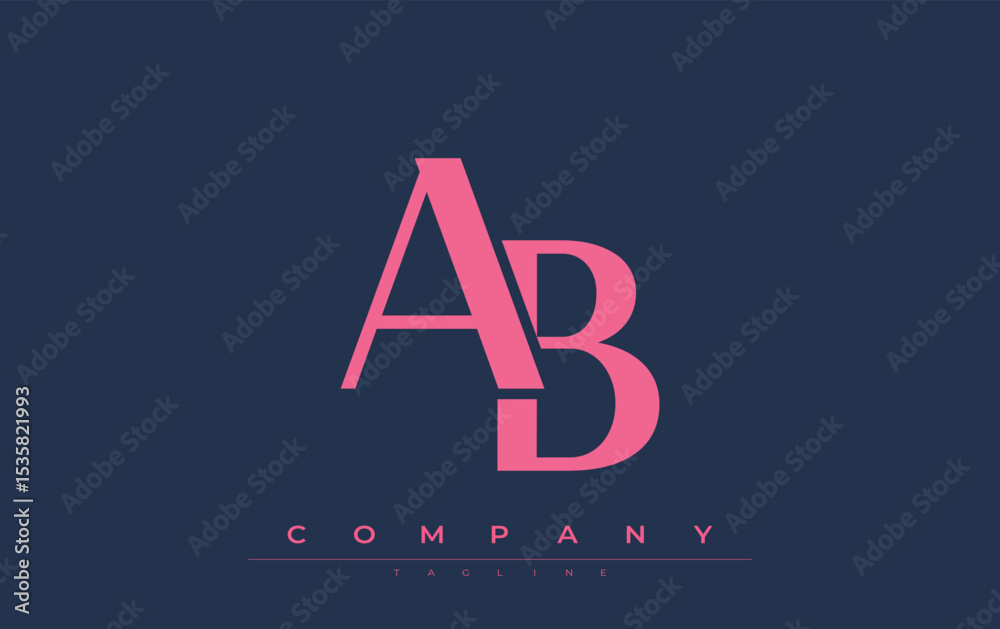 Fototapete ab modern initials logo design. branding logo with stylized initials showcasing bold design and mode