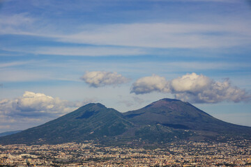 Countless homes next to Mount Vesuvius in Italy.