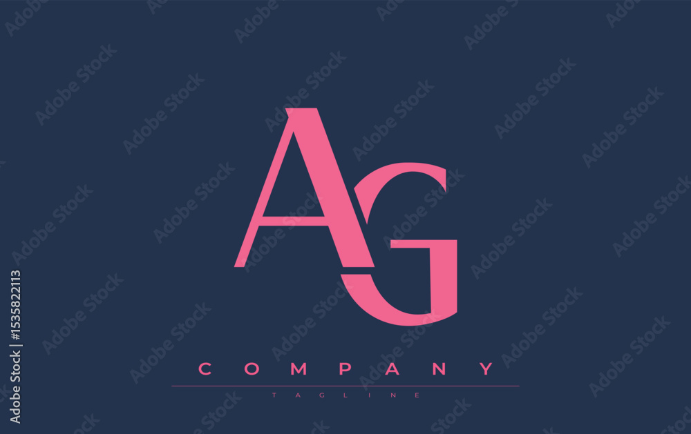 Fototapete ag modern initials logo design. branding logo with stylized initials showcasing bold design and mode