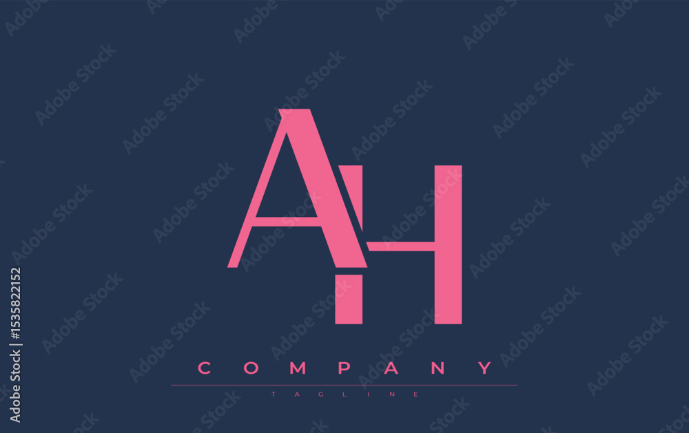 Fototapete ah modern initials logo design. branding logo with stylized initials showcasing bold design and mode