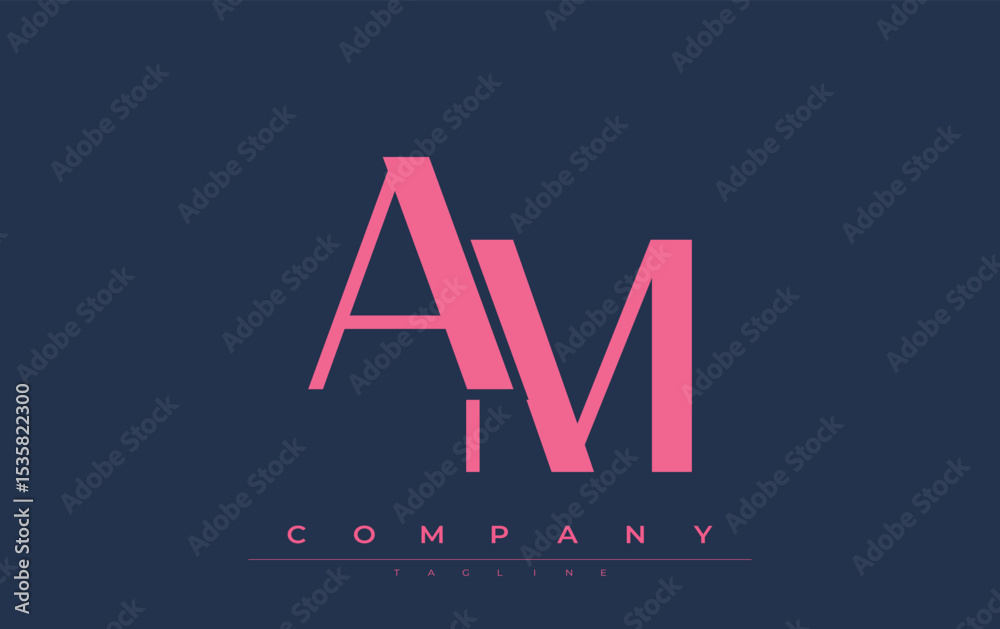 Fototapete am modern initials logo design. branding logo with stylized initials showcasing bold design and mode