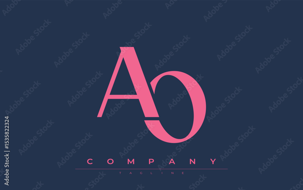 Fototapete ao modern initials logo design. branding logo with stylized initials showcasing bold design and mode