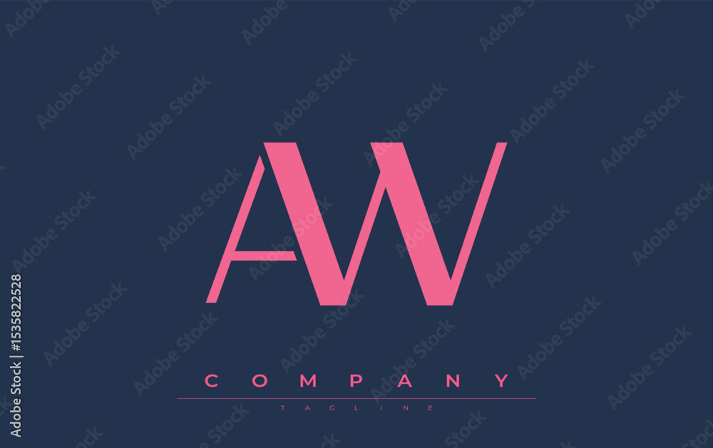 Fototapete aw modern initials logo design. branding logo with stylized initials showcasing bold design and mode