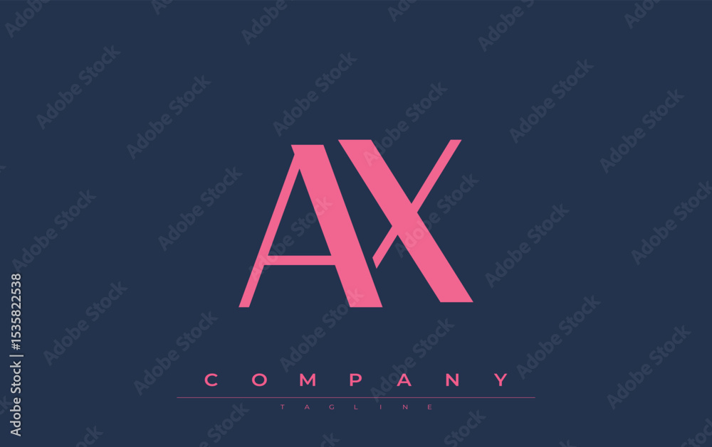 Fototapete ax modern initials logo design. branding logo with stylized initials showcasing bold design and mode